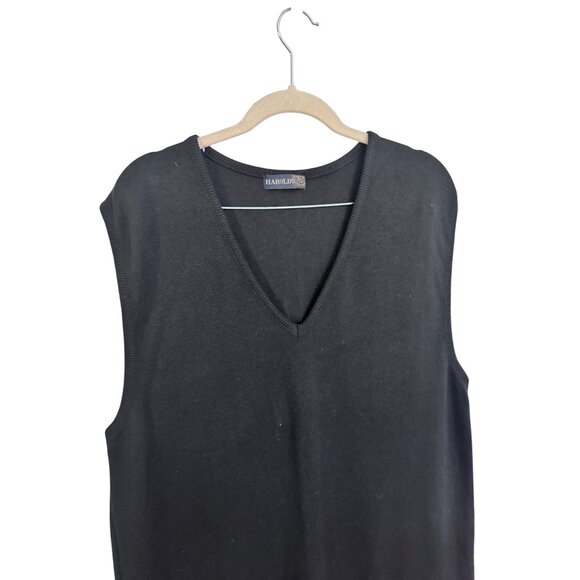 Harold's v neck sleeveless maxi knit sweater dress sz L academia prep minimalist - Picture 3 of 5